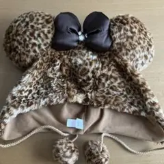 【匿名配送】ディズニー　Disney ミニーマウス　ファンキャップ　ヒョウ柄