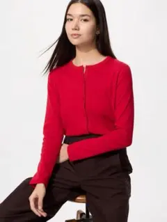 UNIQLO ユニクロ　ポインテールカーディガン　レッド M