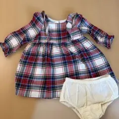 チェック柄ワンピースパンツセット タグなし