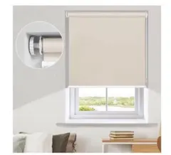 新品 ロールスクリーン つっぱり式 プルハンドル ブラック 1777×712