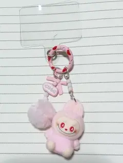 【新品未使用】ラブブ　 マスコット キーホルダー ストラップ　ピンク