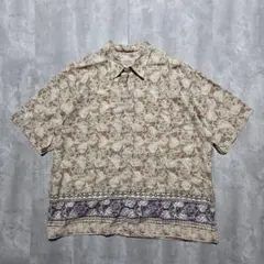 90s セントジョンズベイ 総柄 半袖シャツ ゆるだぼ xxl サイケ風
