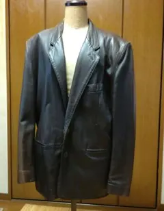 ダークブラウン レザー ジャケット XL