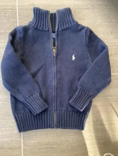 POLO RALPH LAUREN ジップアップネイビー セーター 3/3T