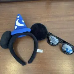 ミッキー 魔法使い帽子カチューシャ ミッキーマウス　サングラス　2個セット