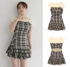 andmary Karen check mini dress - メルカリ