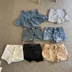 ショートパンツセット（ホワイト、ブラック、デニム、ベージュ）7点 バラ売り可能