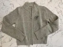 韓国 グレー ジップアップ ニット レディース