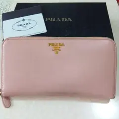✨️PRADAプラダサ サフィアーノ メタルジップアラウン 長財布✤ライトピンク