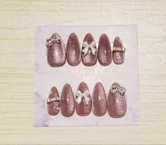 グリッター ピンク ネイルチップ