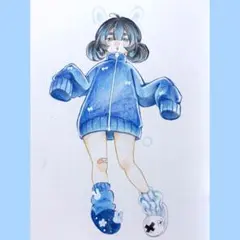 手描きイラスト オリジナル 創作 女の子 - メルカリ