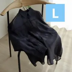 しまむら terawear omi lutique シアーシャツ ブラック Lのサムネイル