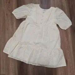 プティマイン　クリーム色 半袖 ワンピース 120cm　タグ付き　未使用　レース