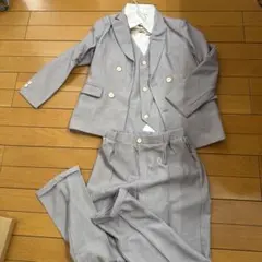 キッズ フォーマルスーツ 入学式 卒業式 150 5点セット グレー