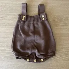 ニットロンパース ブラウン70cm