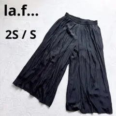 ラエフ ガウチョパンツ【S】ウエストゴム プリーツ 無地 シンプル 体型カバー