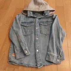 デニムジャケット グレー フード付き