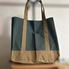 ダークグリーン ベージュ トートバッグ値下げしました