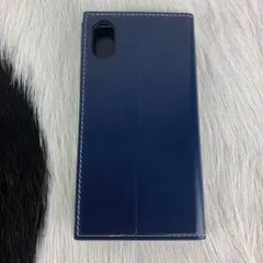 【残り1点】　iPhoneX Xs 手帳型 ネイビー マグネット式 PUレザー