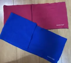 mont-bell フリース マフラーセット　キッズ　ピンク＆青
