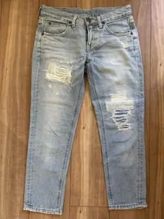 Lee ダメージ加工 デニムパンツ ライトブルー
