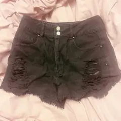 ダメージショートパンツ 黒