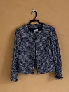 KUMIKYOKU ノーカラージャケット サイズ2 ネイビー系