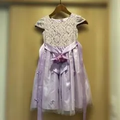 マザウェイズ　パープル　紫　プリンセスドレス 半袖　リボン　女の子　130