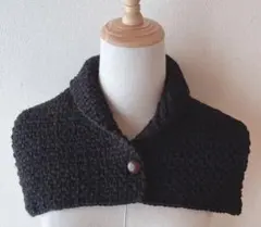 つけ襟風ミニマフラー　ブラック♪ ハンドメイド