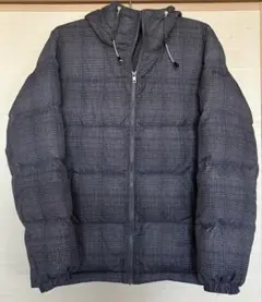 FILA メンズダウンジャケット　グレーチェック　O フードあり