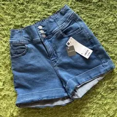【新品未使用タグ付】GU ジーユー　ストレッチデニムハイウエストショートパンツ