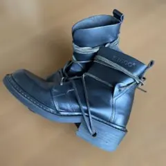 レザー ブラックブーツ レースアップ 黒KISCO ダーク ブーツのサムネイル