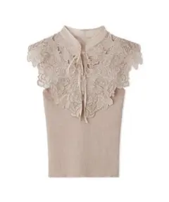 snidel スナイデル レースカラーノースリニット