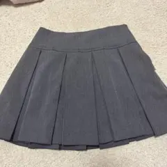 Heather ワイドプリーツミニスカート グレー