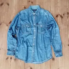 90s00s 紺タグ　オールドユニクロ OLD UNIQLO デニムシャツ L