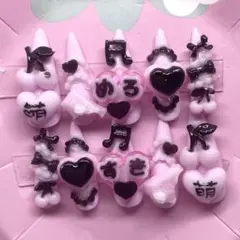 地雷系 量産型 姫系 ハンドメイド ネイルチップ 平成女児