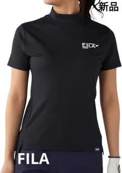 【新品】FILA GOLF★モックネック　半袖シャツ　M★ブラック