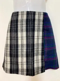 EGOIST エゴイスト　チェック柄　ラップ風ミニスカート　台形　レディース