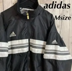 adidas アディダス デサント製 ナイロンジャケット 刺繍 ロゴ