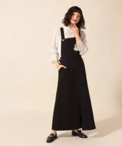 LOWRYS FARM サロペット ジャンパースカート ブラック L