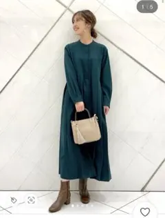 アーバンリサーチ ドアーズ サイドプリーツ切替ワンピース