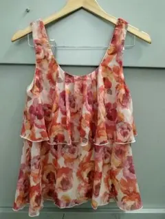 新品 未使用♥リップサービス 水彩 花柄 タンク トップス ティアードのサムネイル