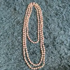 淡水パール3連ロングネックレス シルバークラスプ