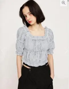 SLY GATHER RIBBON ブラウス