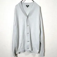 UNIQLO ユニクロ　ニットVネックカーディガン　ライトグレー　メンズM