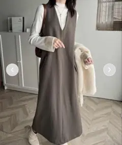 美品　classicalelf クラシカルエルフ　ポケット付Vネックワンピース