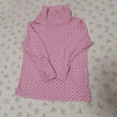 ヒートテック　UNIQLO ピンク 水玉 タートルネック 110