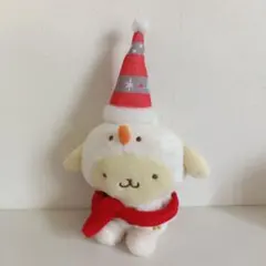 新品タグ付　サンリオ ポムポムプリン クリスマス 雪だるま マスコット　ホルダー