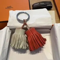 HERMES エルメス キーリング カルメン ウノドス フリンジチャーム 箱