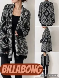 BILLABONG オルテガ柄 ニットカーディガン ブラック Mのサムネイル